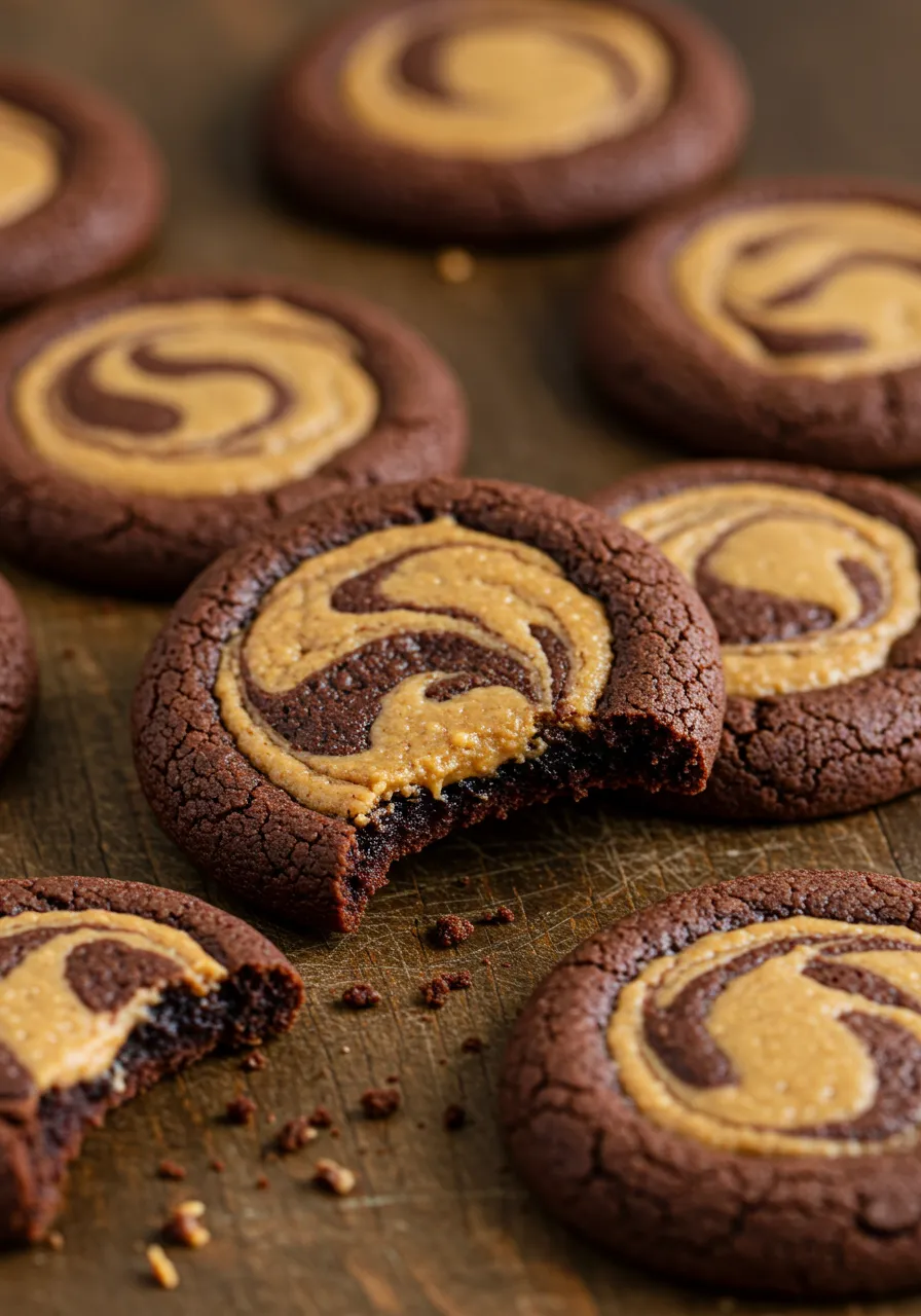 Swirled Brownie Cookies with a Peanut Butter Twist - tertiary view